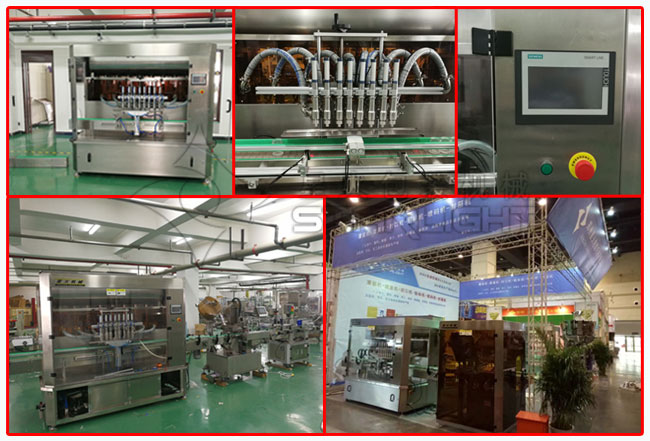 星火公司辣椒醬醬料灌裝機設(shè)備細(xì)節(jié)及辣椒醬灌裝生產(chǎn)線實拍