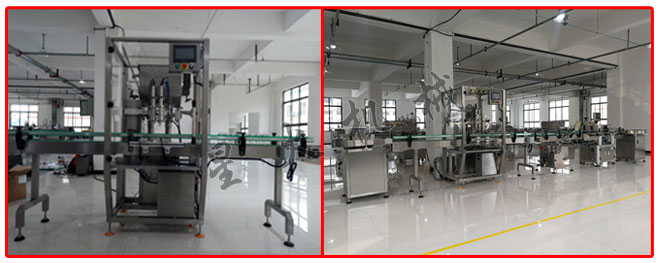 星火廠房辣椒醬自動灌裝機及辣椒醬灌裝生產線設備實拍